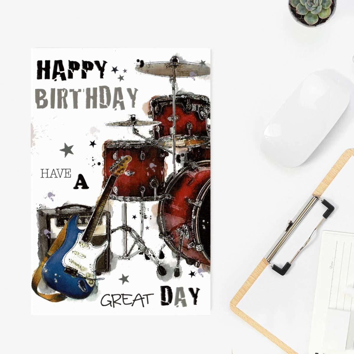 Graffix - Happy Birthday Musical Instruments Card Front Image