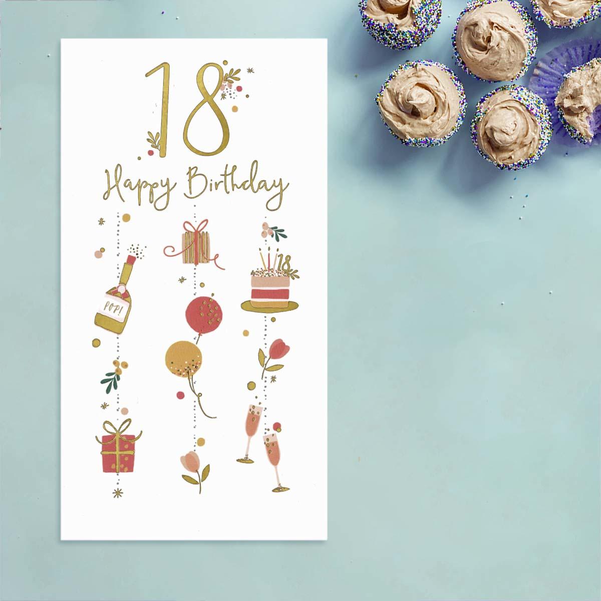 Simply Precious - 18 Happy Birthday Pop Card Front Image