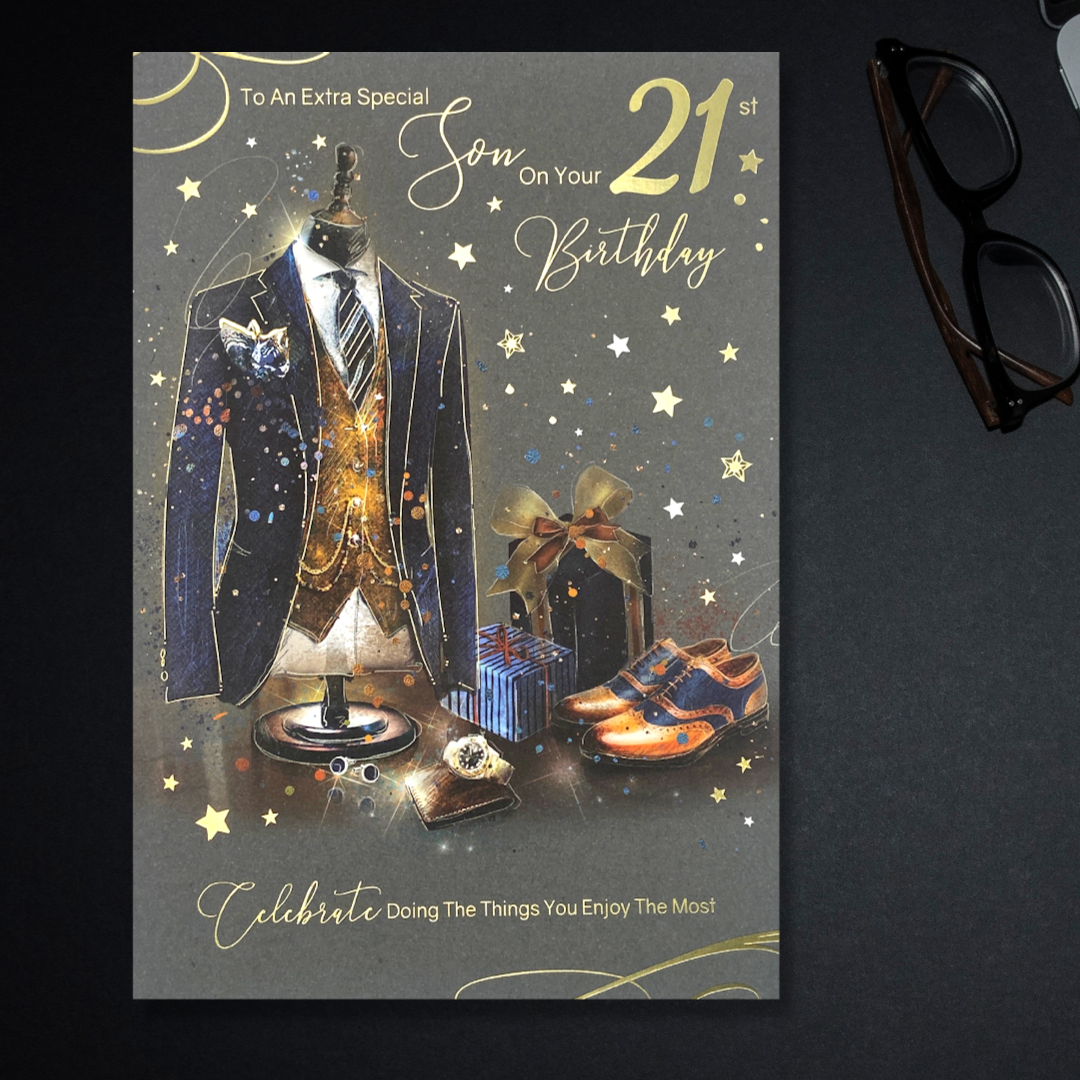 Son On Your 21st Birthday Large Greeting Card