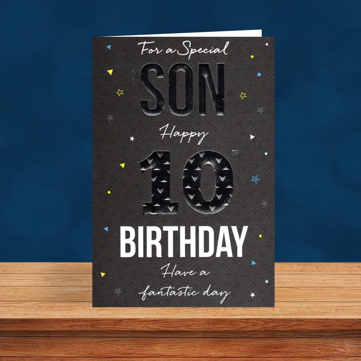 Special Son Age 10 Birthday Card Front Image