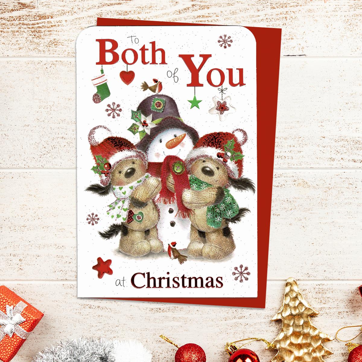 Both Of You Christmas Card Alongside Its Red Envelope