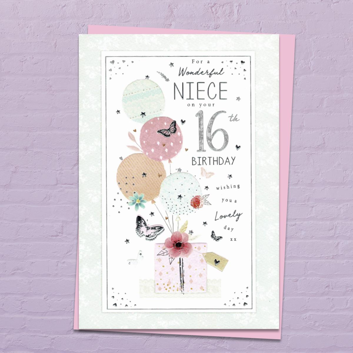 Niece Age 16 Birthday Card Front Image