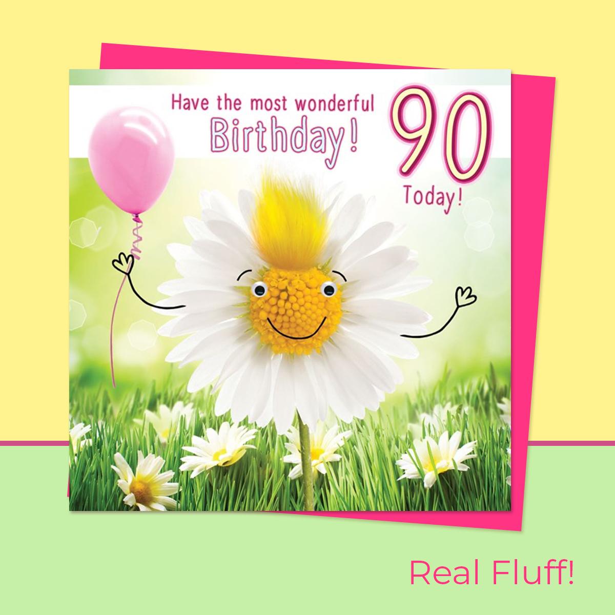 Fluff - 90 Today Daisy Card Front Image