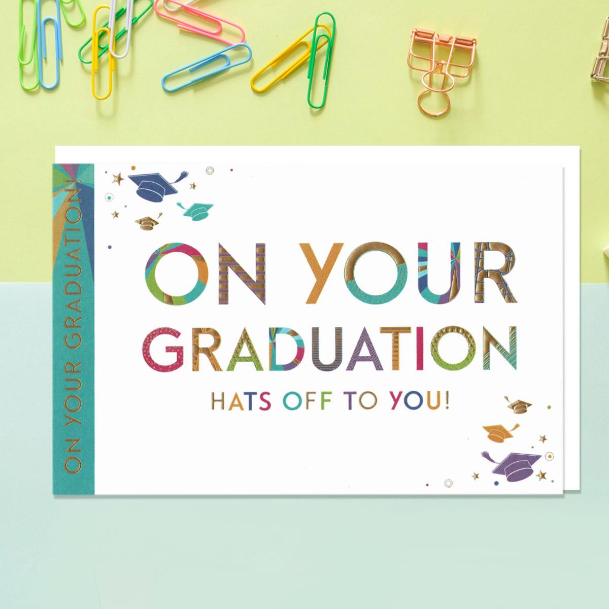 On Your Graduation Hats Off To You Card Front Image