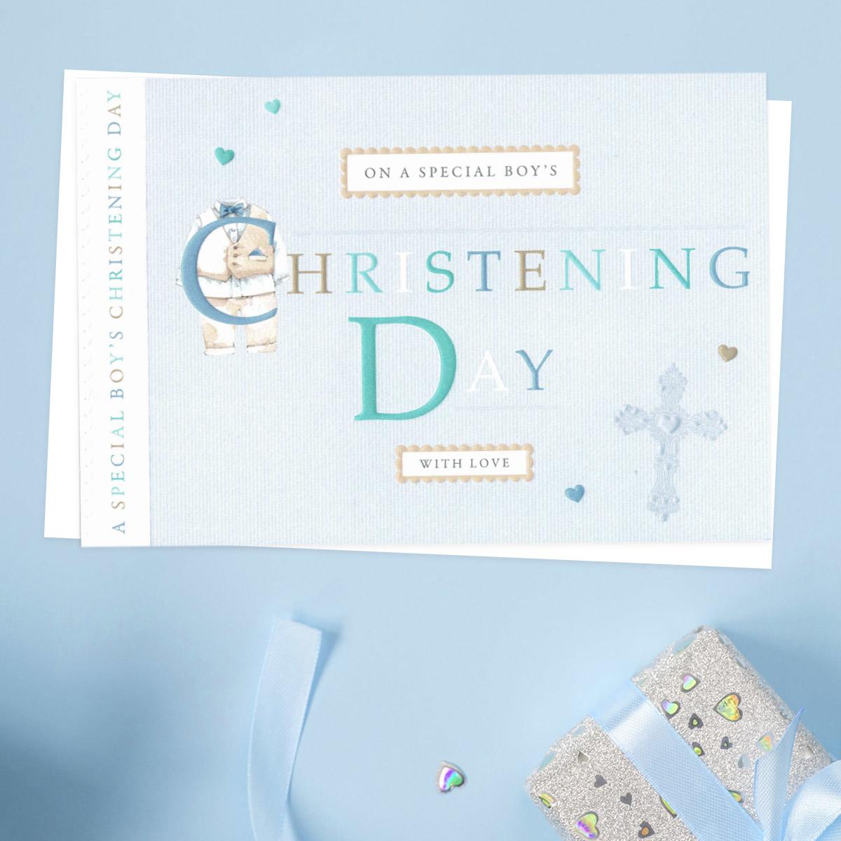 Special Boy's Christening Card Front Image