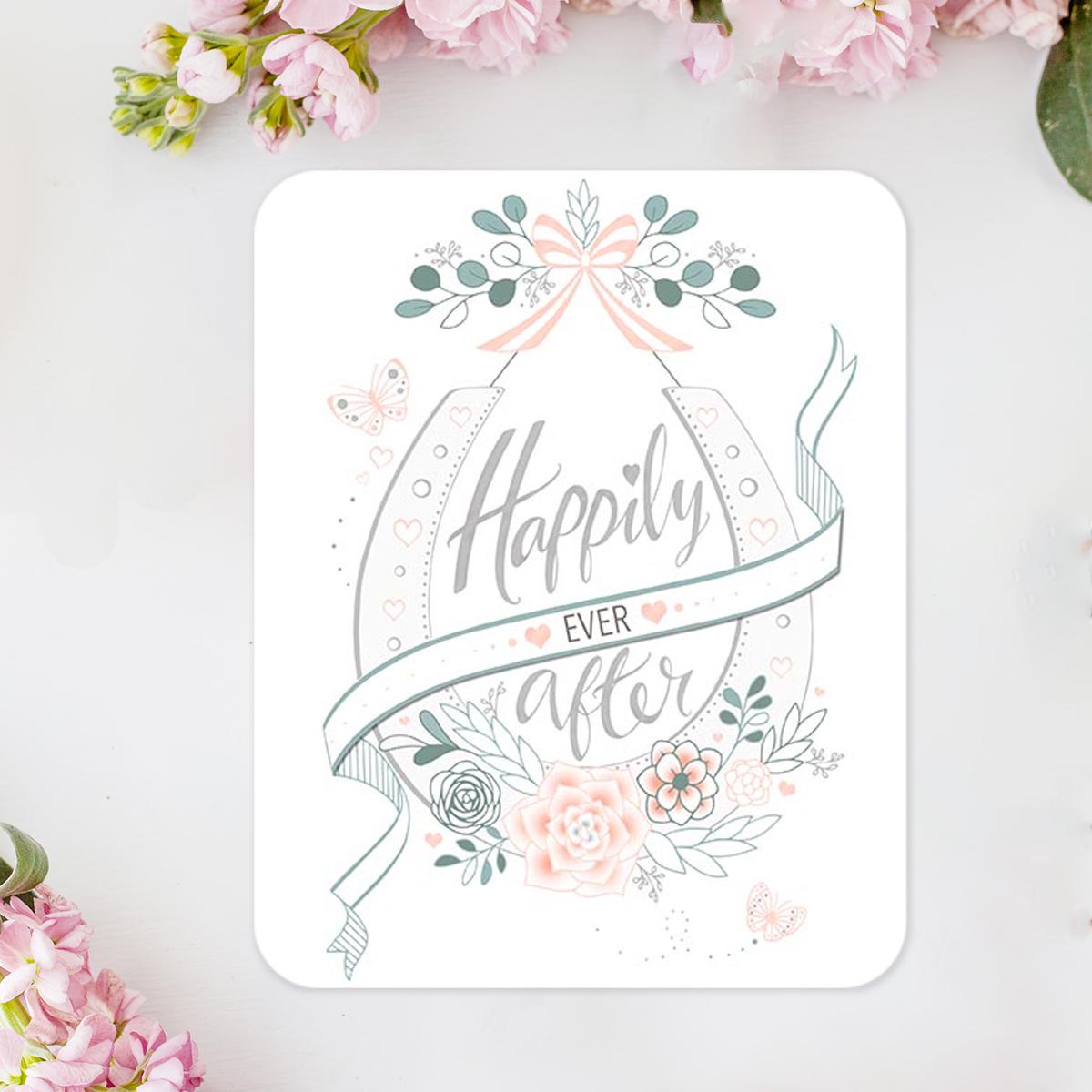 Happily Ever After Horseshoe Card Front Image