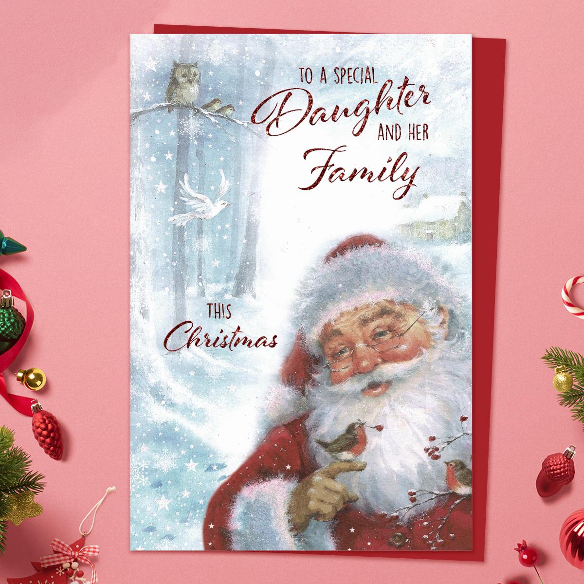 Special Daughter And Family Christmas Card Front IImage