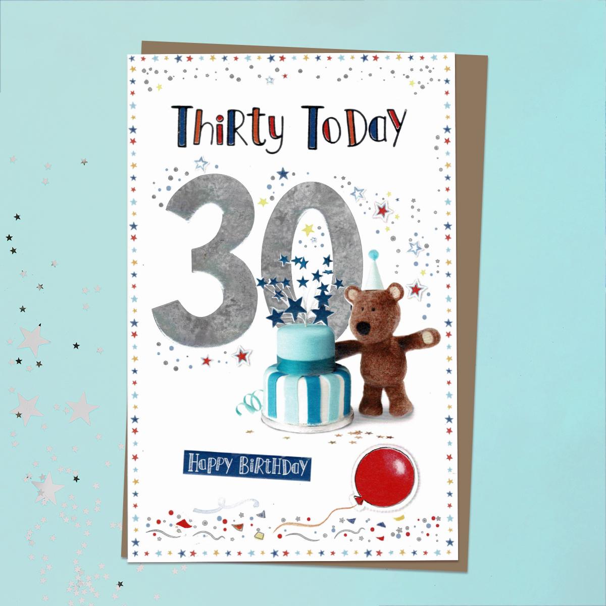 30 Today Barley Bear Blue Card Front Image