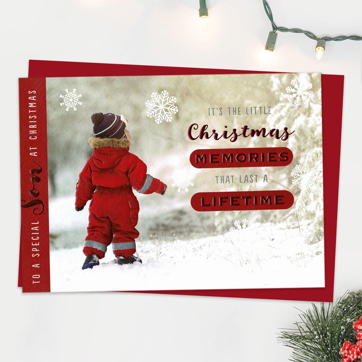 Special Son Christmas Memories Card Front Image
