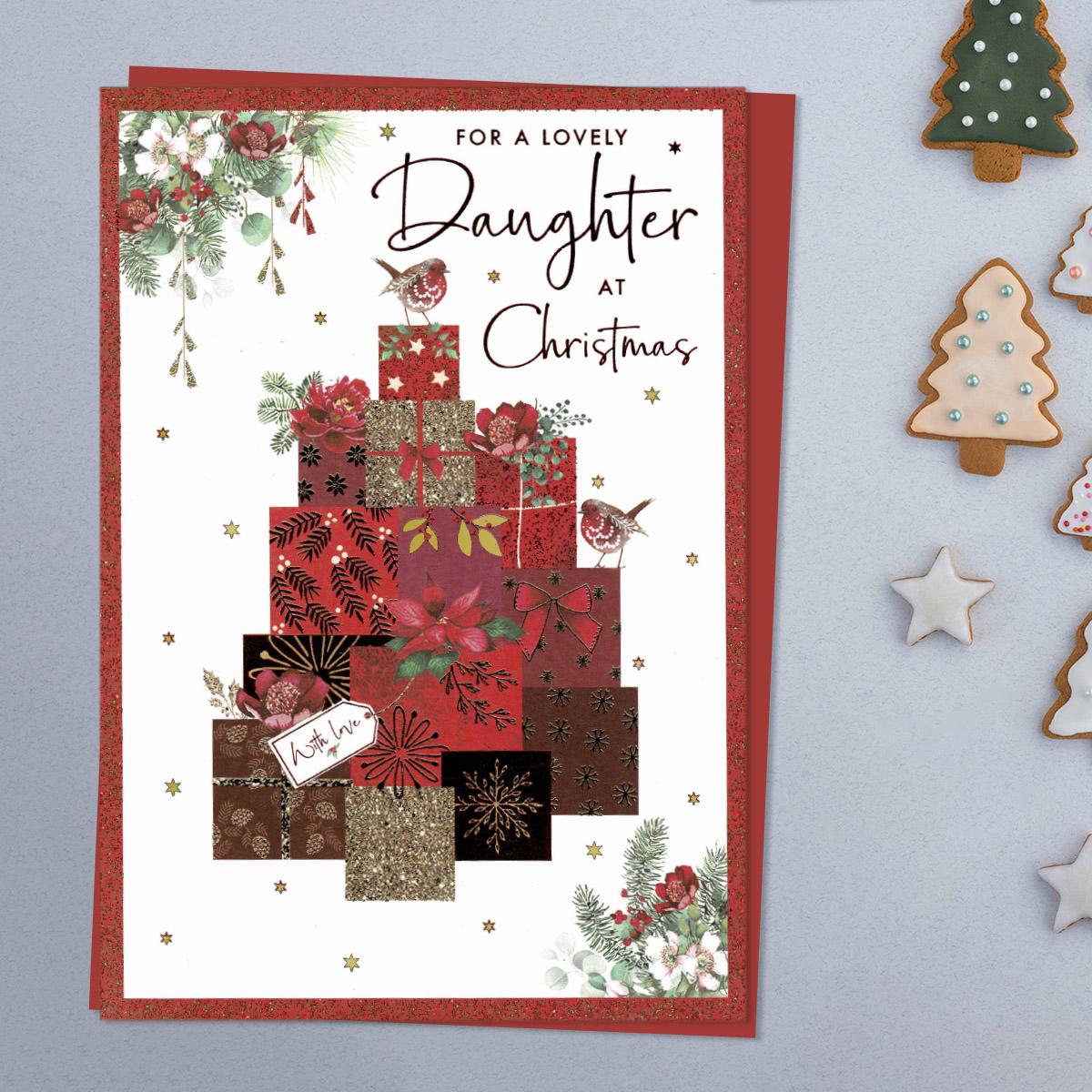 Lovely Daughter Christmas Gifts Card Front Image