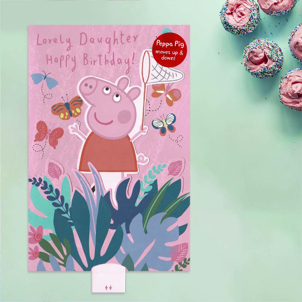 Lovely Daughter Peppa Pig Card Front Image