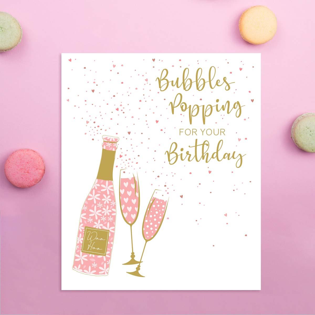 Hip Hip - Birthday Bubbly Card Front Image