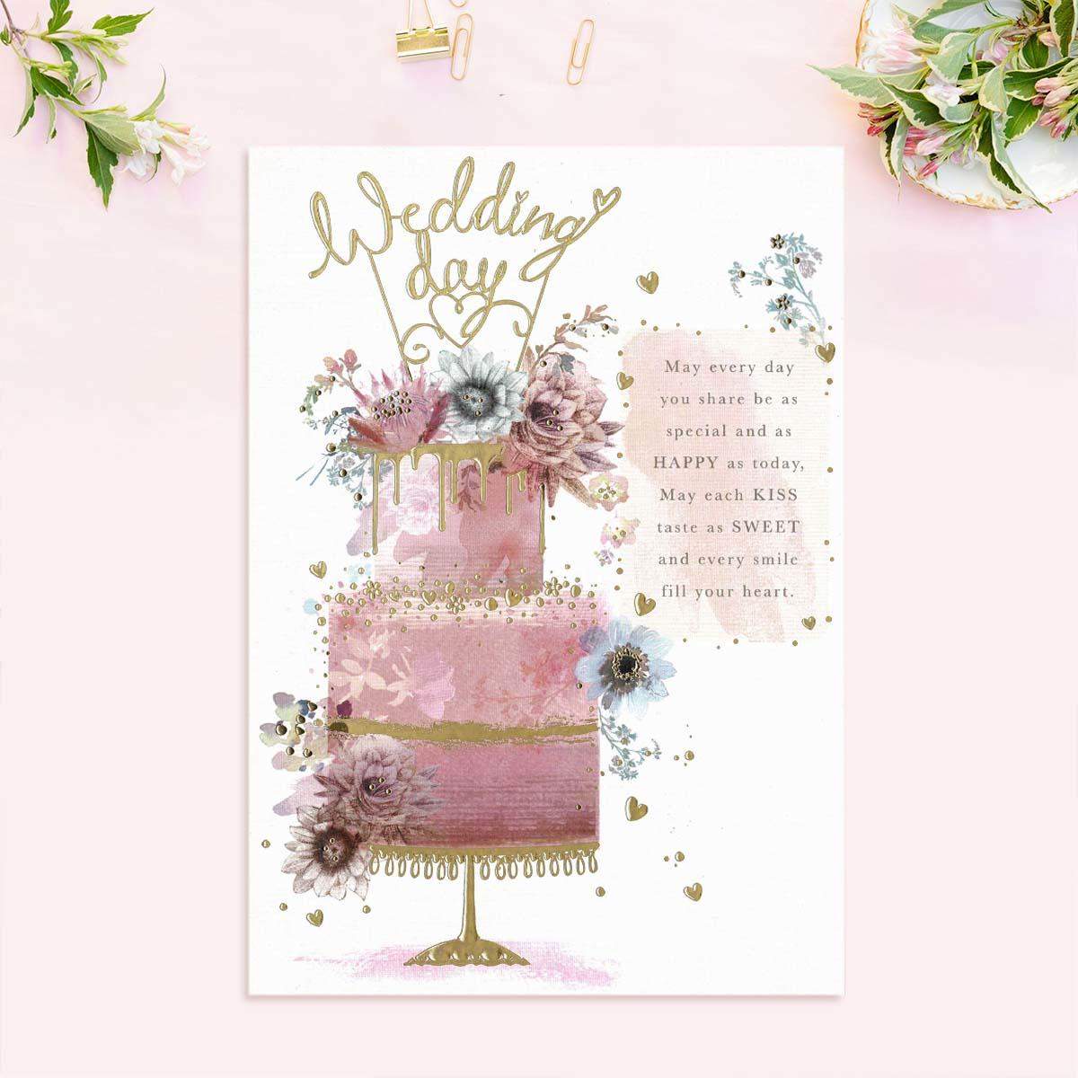 Wedding Day Cake Card Front Image