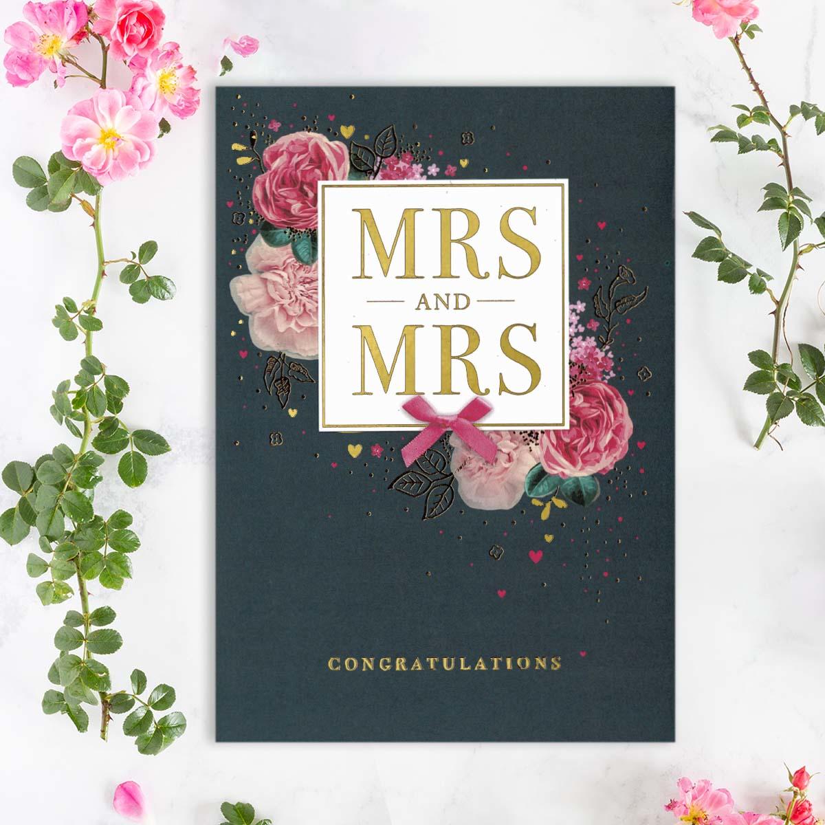 Mrs And Mrs Congratulations Wedding Day Card Front Image