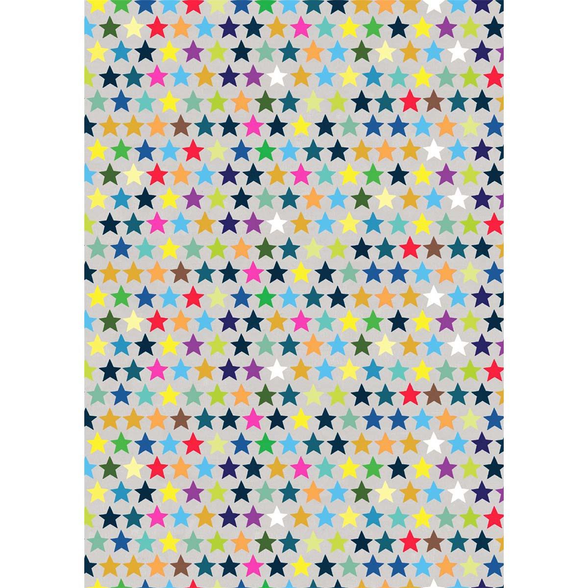 One Sheet Of Stars Themed Wrapping Paper Displayed