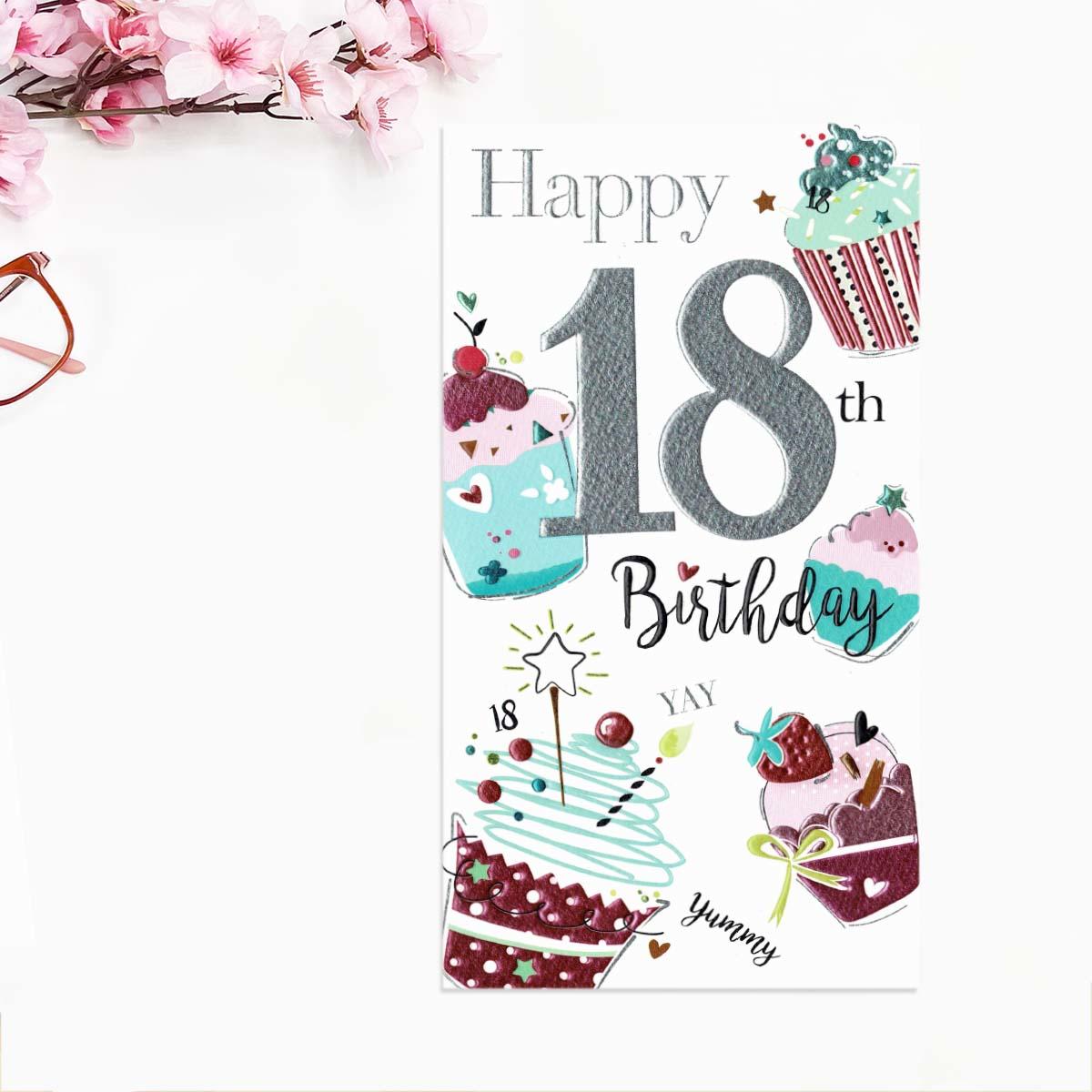 Bling - 18th Birthday Cupcakes Card Front Image