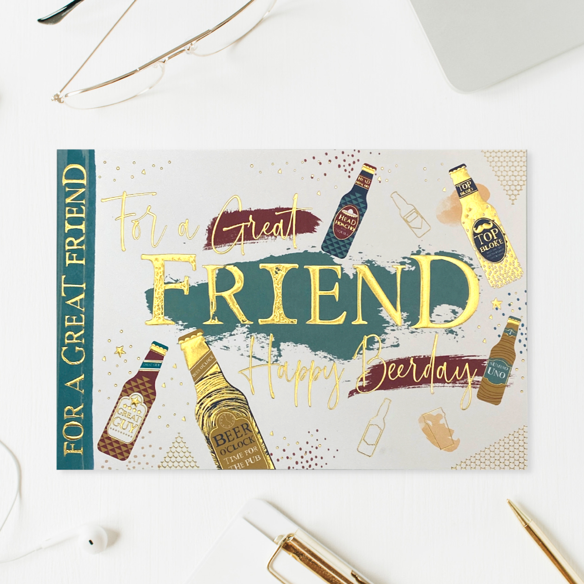 Great Friend Happy Beerday Greeting Card