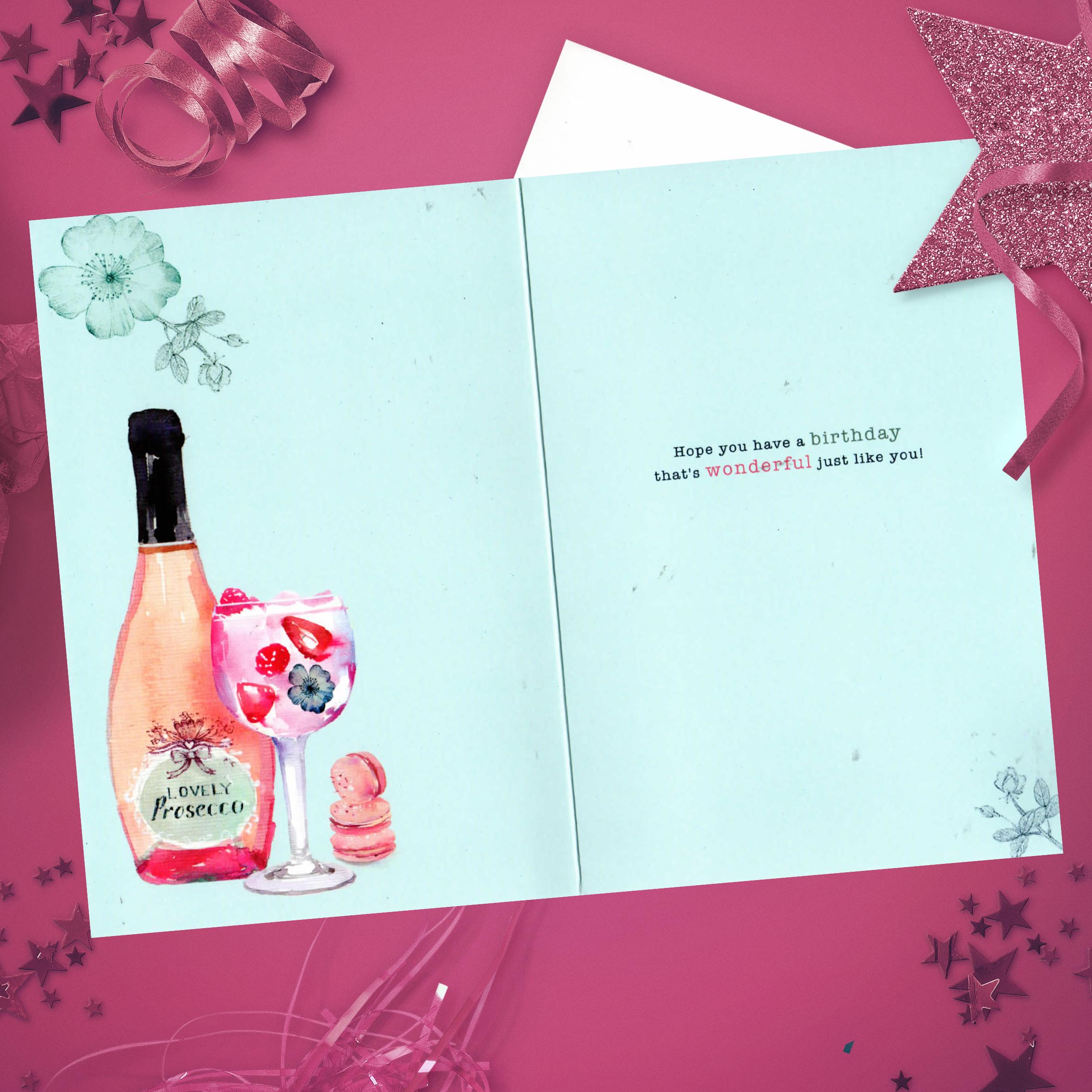 Image Of Inside Of Prosecco Friend Card Showing Layout