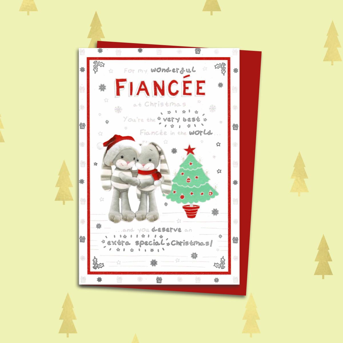 Fiancee Christmas Card Alongside Its Red Envelope