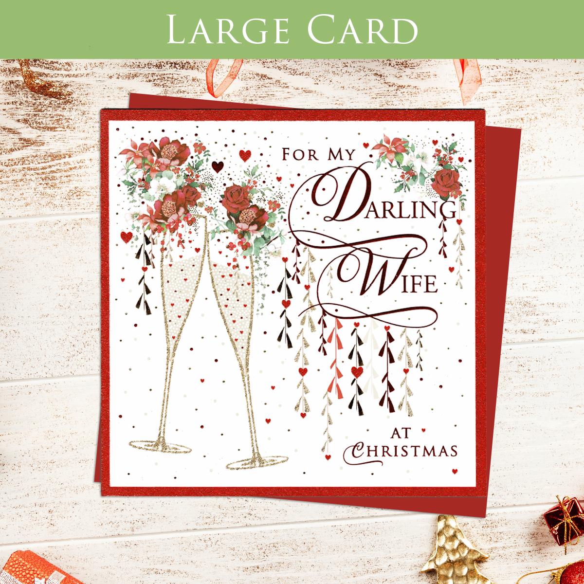 Darkling Wife Large Christmas Card Alongside Its Red Envelope