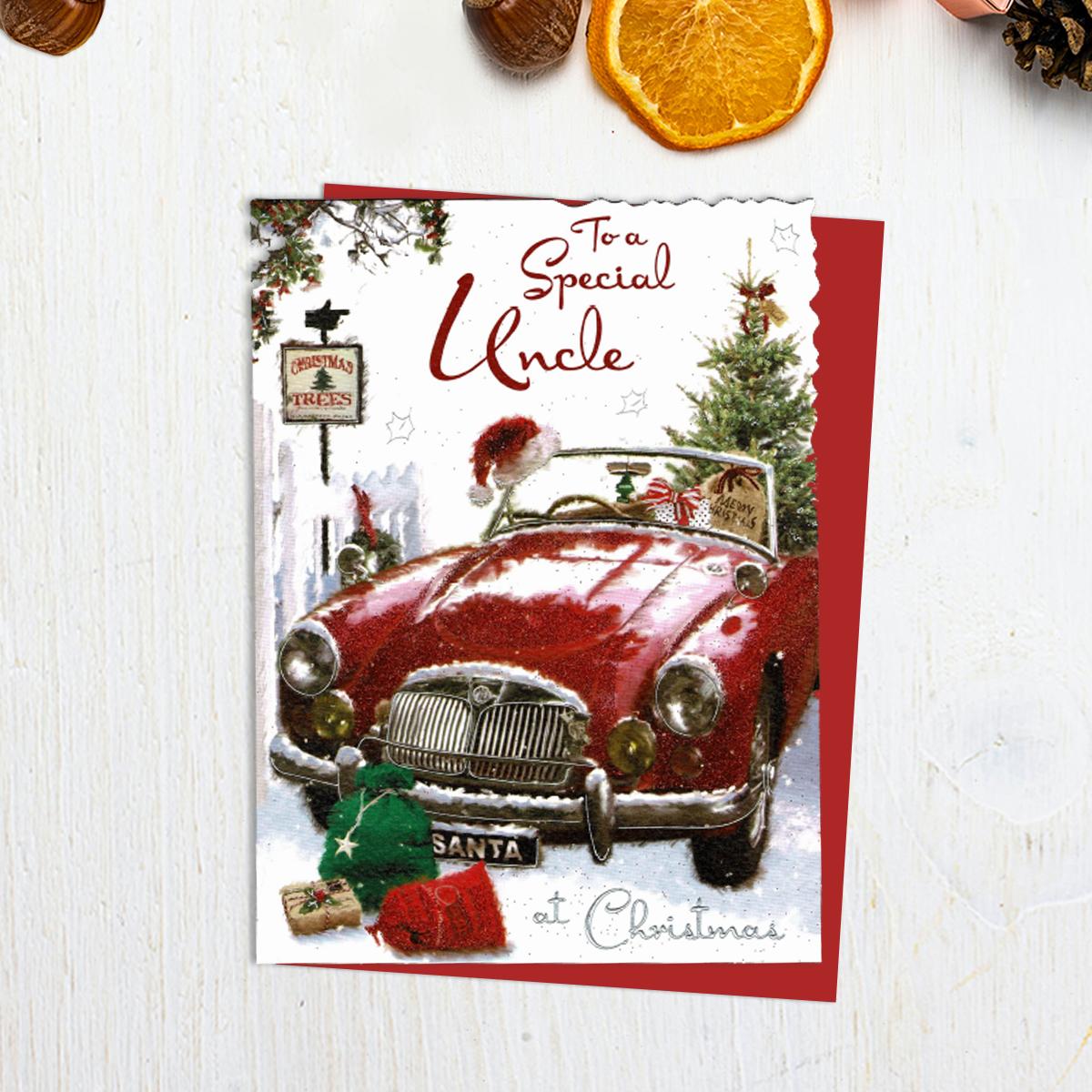 Special Uncle Christmas Card Alongside Its Red Envelope