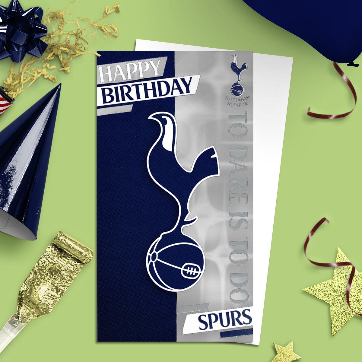 Tottenham Hotspur Football Club Birthday Card Alongside Its White Envelope