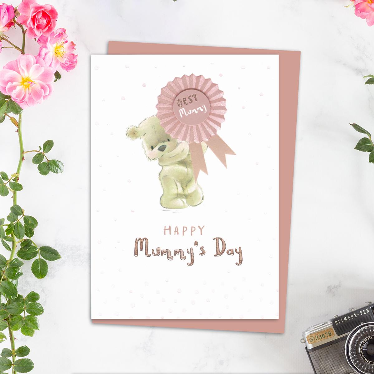 Happy Mummy's Day Greeting Card Alongside Its Light Pink Envelope