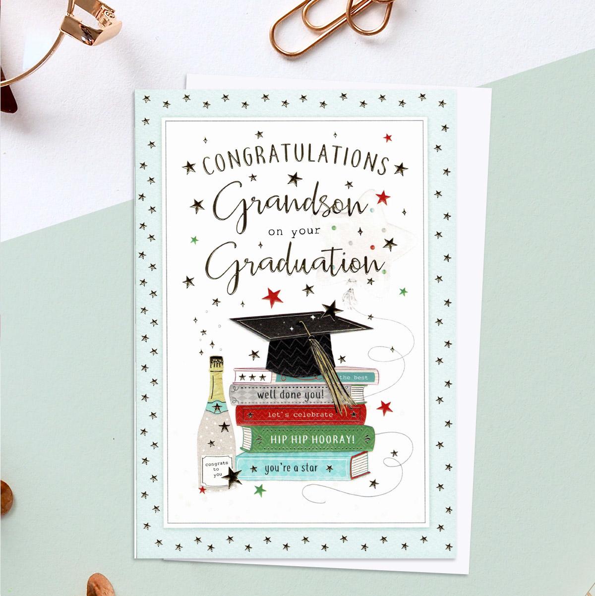 Congratulations Grandson On Your Graduation  Card Front Image