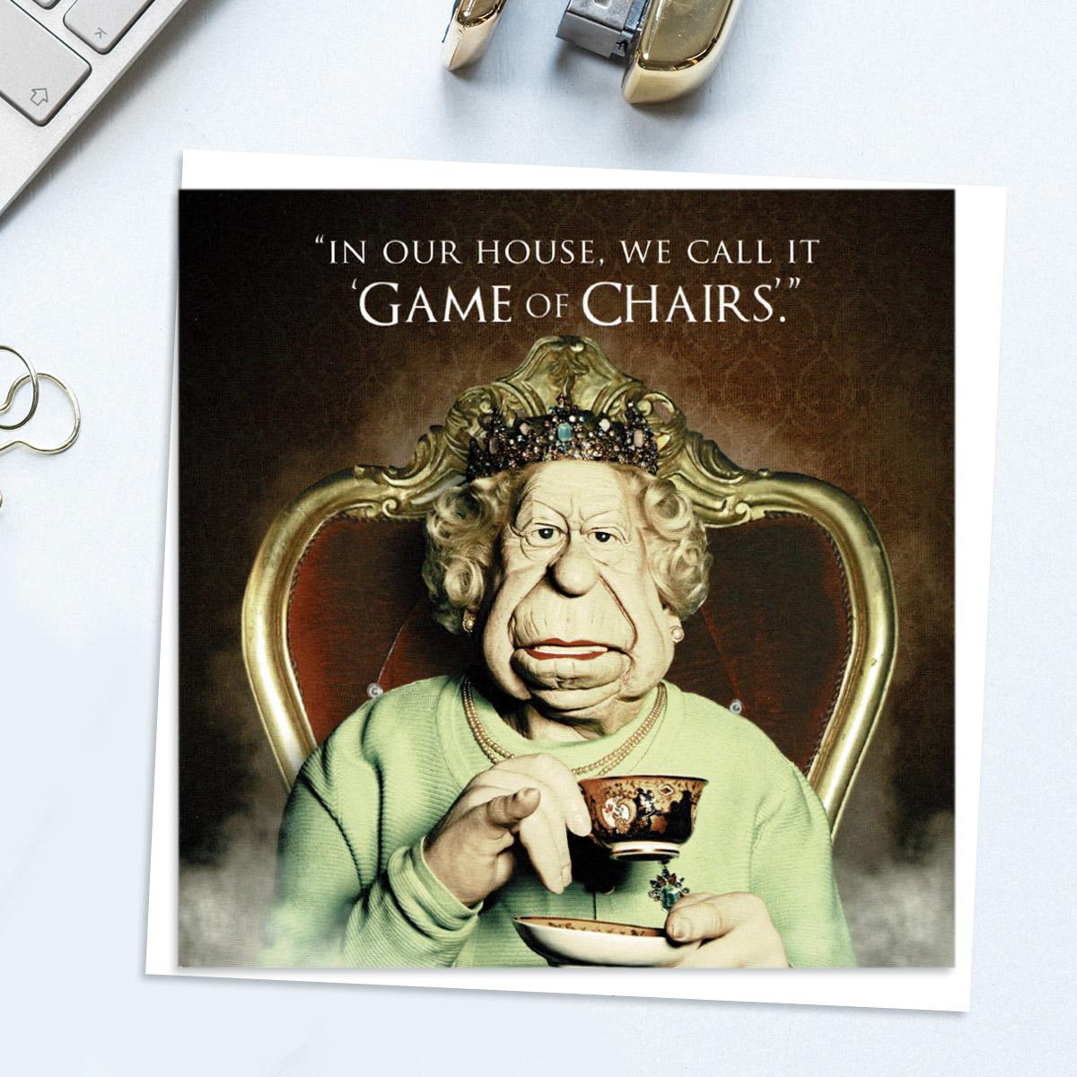 In Our House We Call It 'Game Of Chairs' Blank Card Front Image