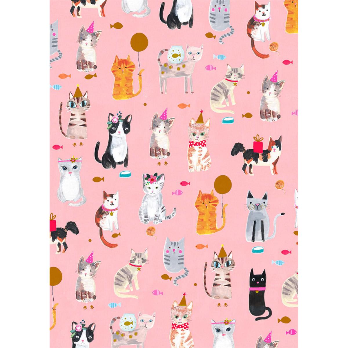 Luxury Gift Wrap Featuring Cats From The Cats & Whiskers Range By Glick Image