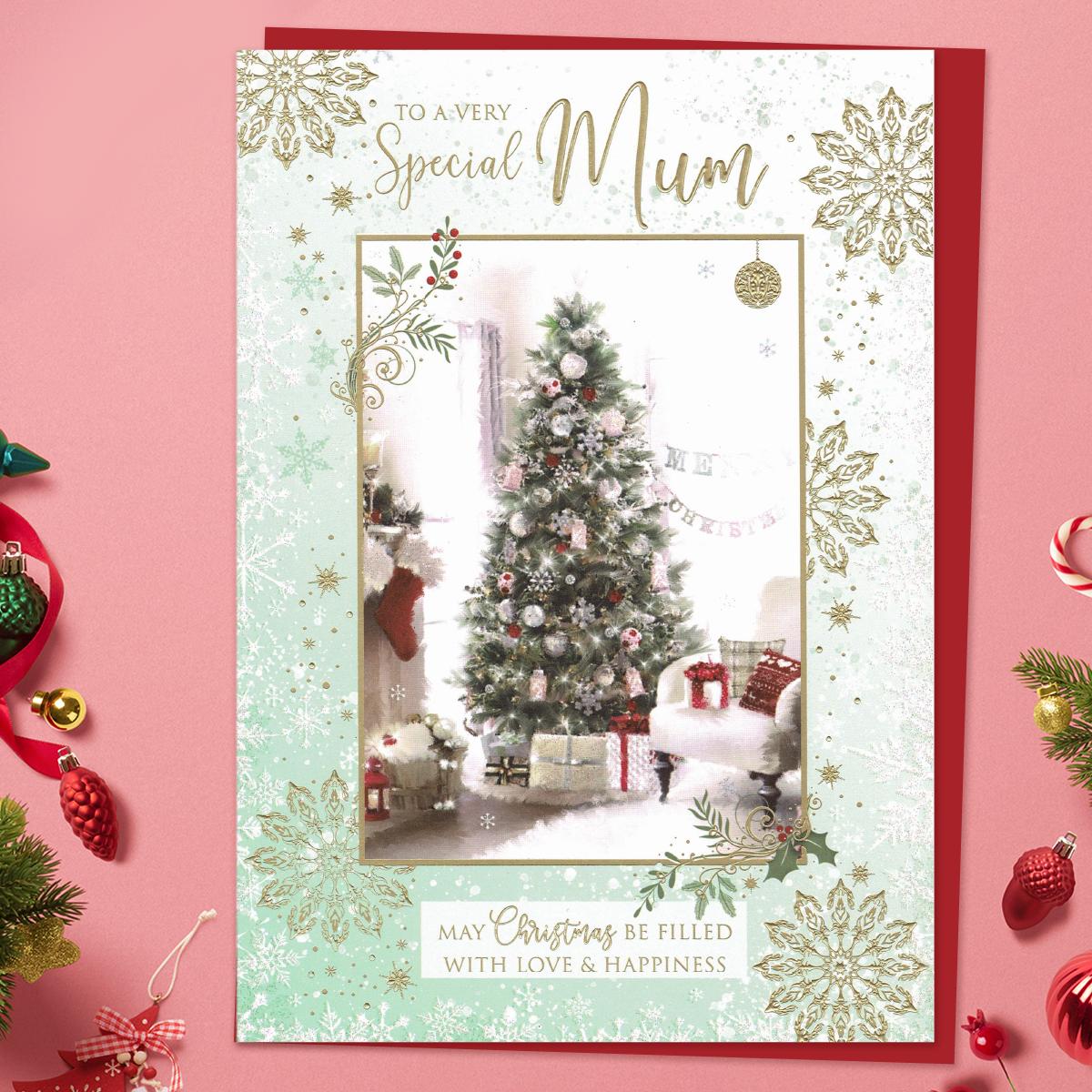 Very Special Mum Christmas Tree Card Front Image