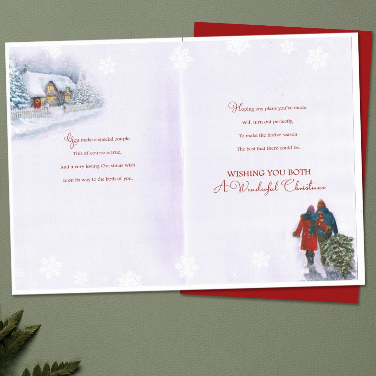 Christmas Card with Envelope for Grandson & Wife 