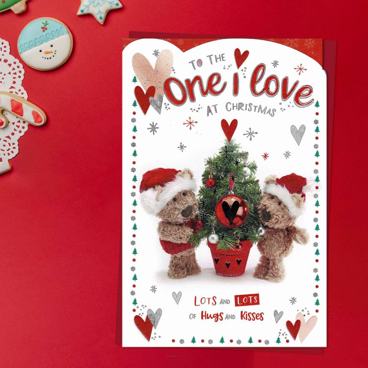 One I Love Barley Bear Christmas Tree Card Front Image
