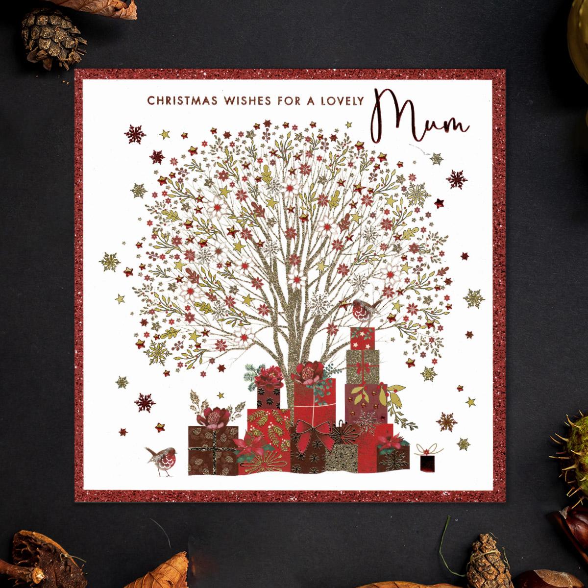 Christmas Wishes Lovely Mum Large Card Front Image