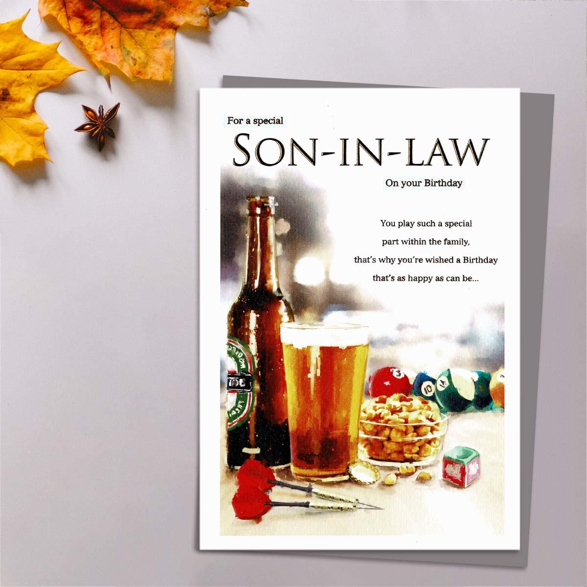 Son In Law Beer & Peanuts Card Front Image