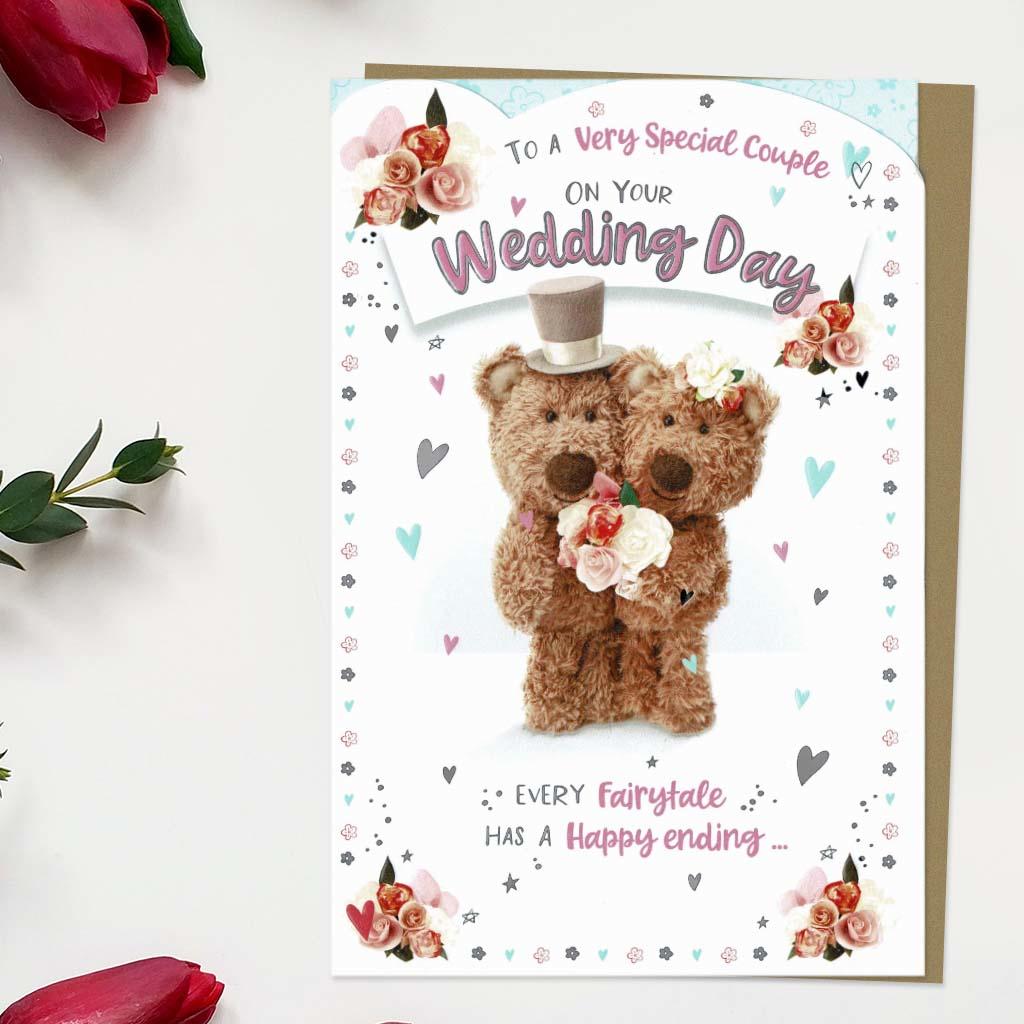 On Your Wedding Day Barley Bear Card Front Image