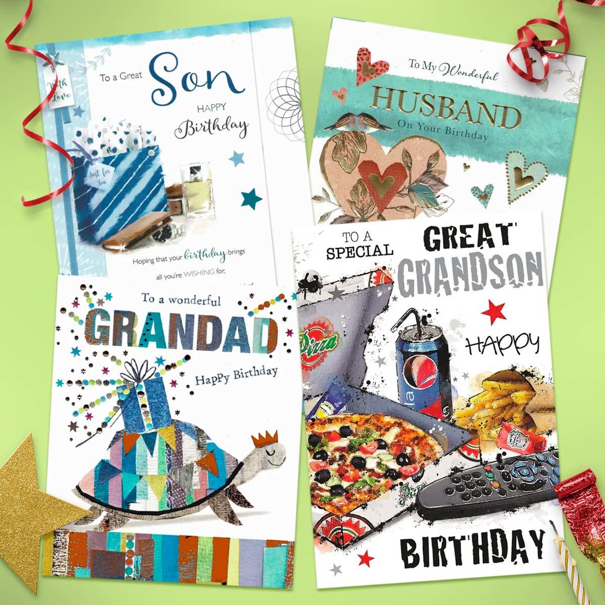 A Selection Of Best Sellers From Our Most Popular Male Relations Greetings Cards