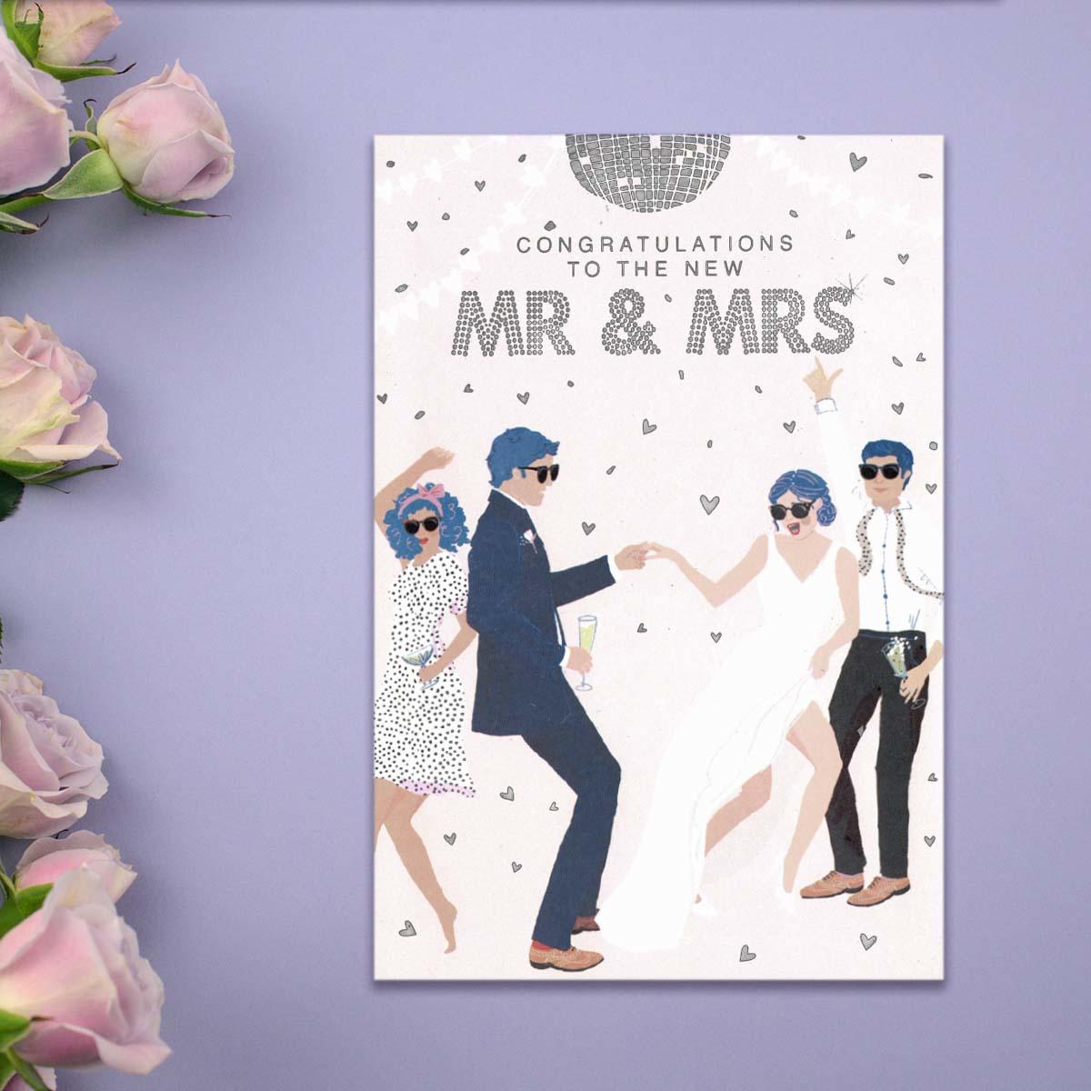 Congratulations To The New Mr & Mrs Wedding Day Card Front Image