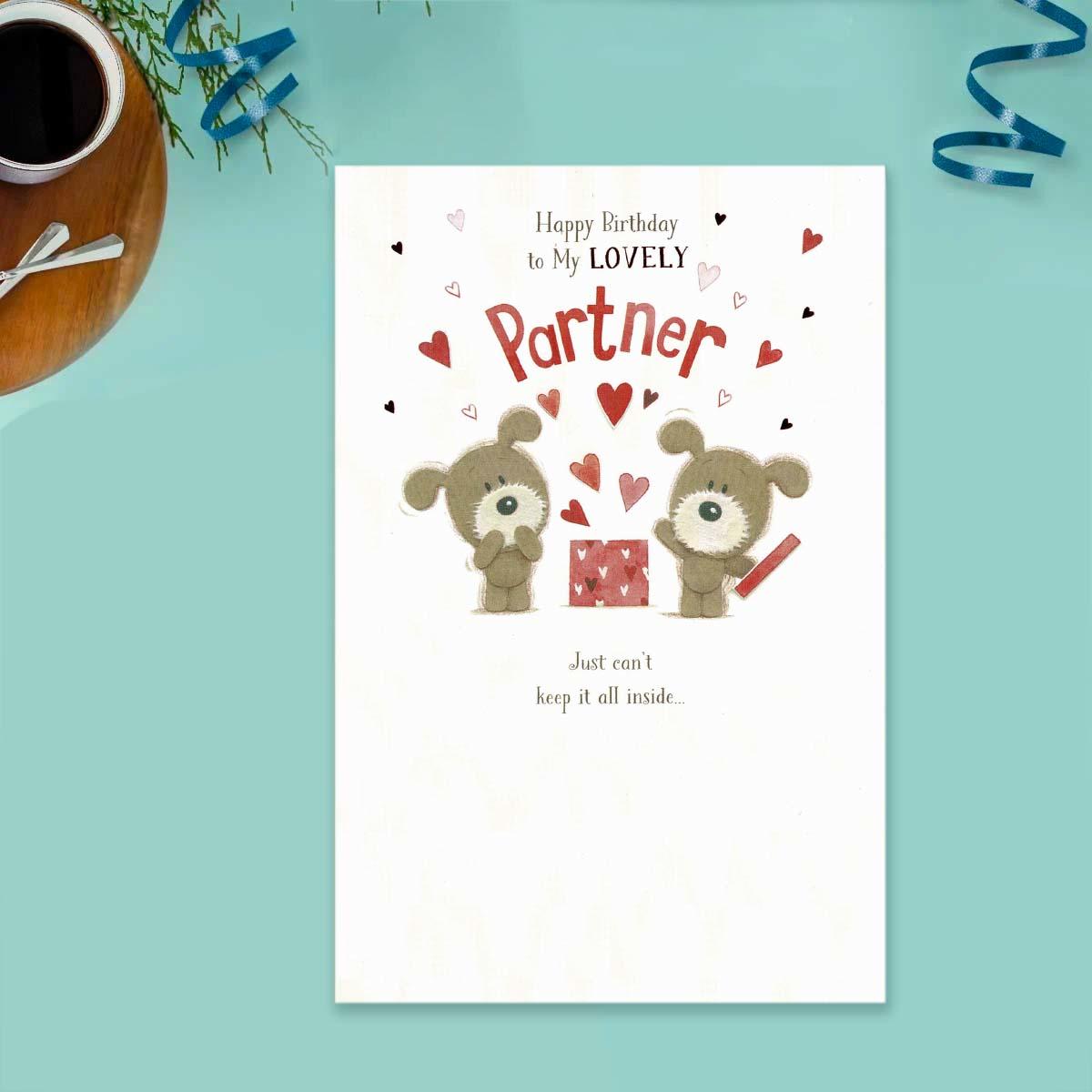 Lots of Woof - Lovely Partner Birthday Card Front Image