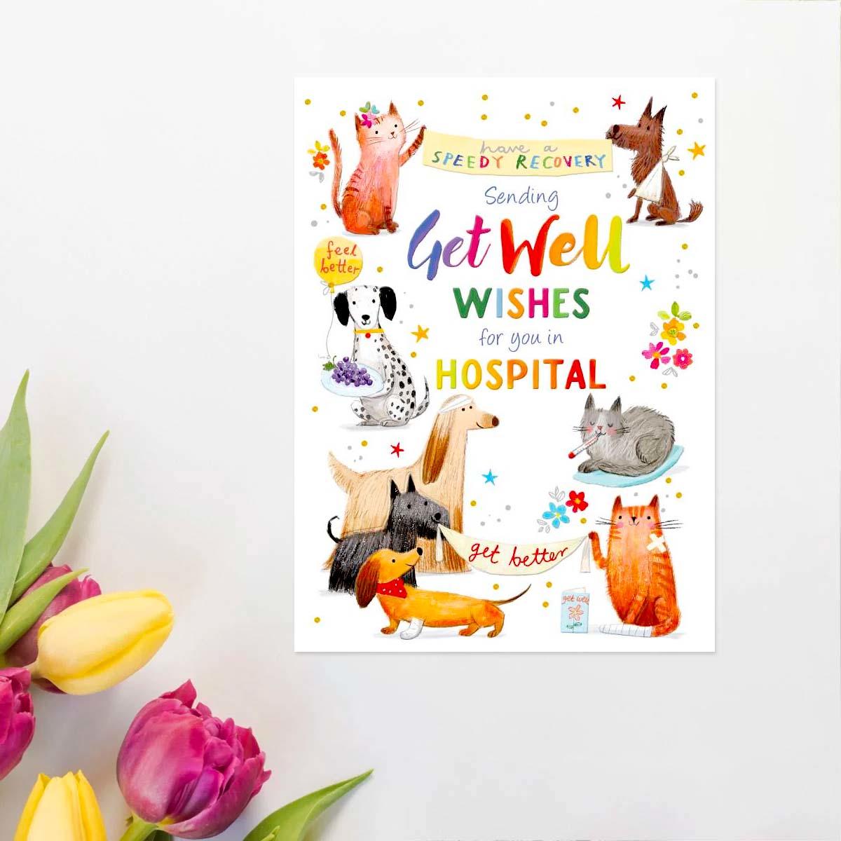 Get Well Wishes For You In Hospital Card front Image
