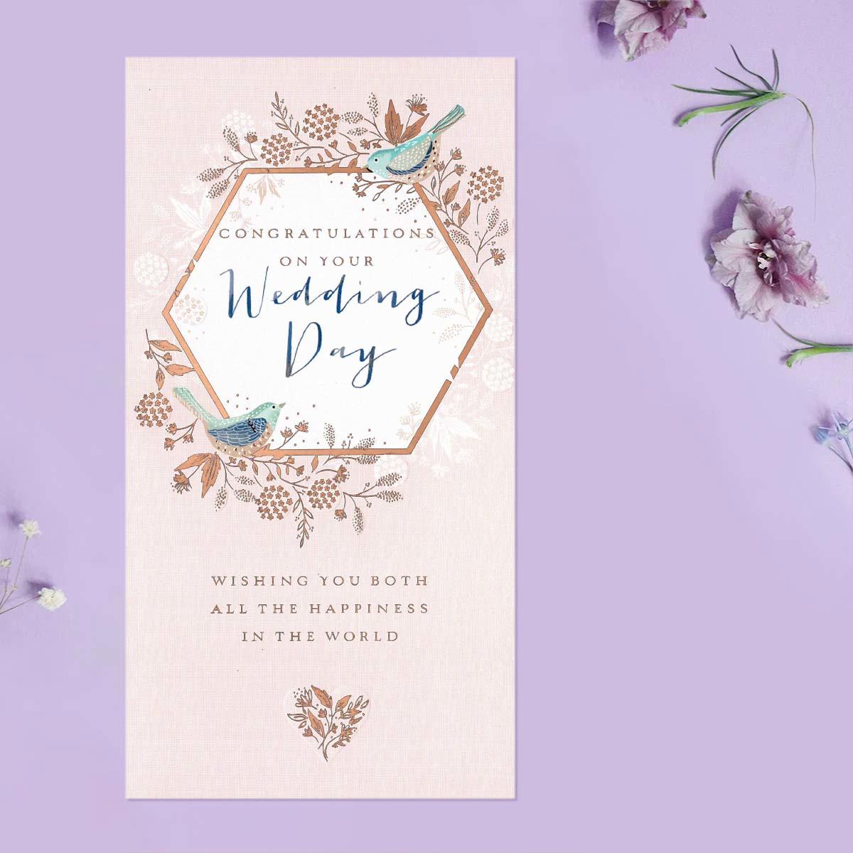 Love Birds Wedding Day Greeting Card