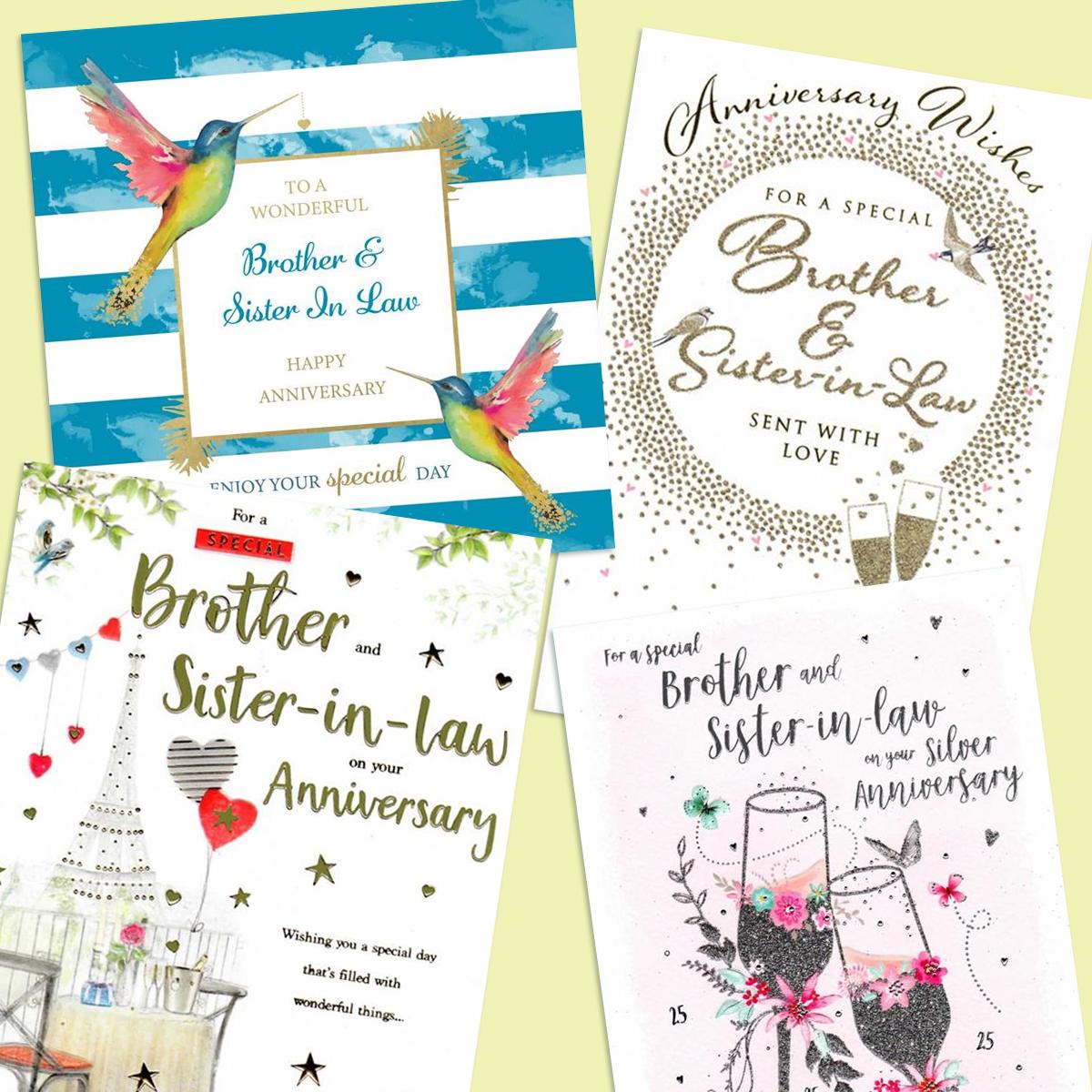 A Selection Of Cards To Show The Depth Of Range In Our Brother And Sister In Law Anniversary Section