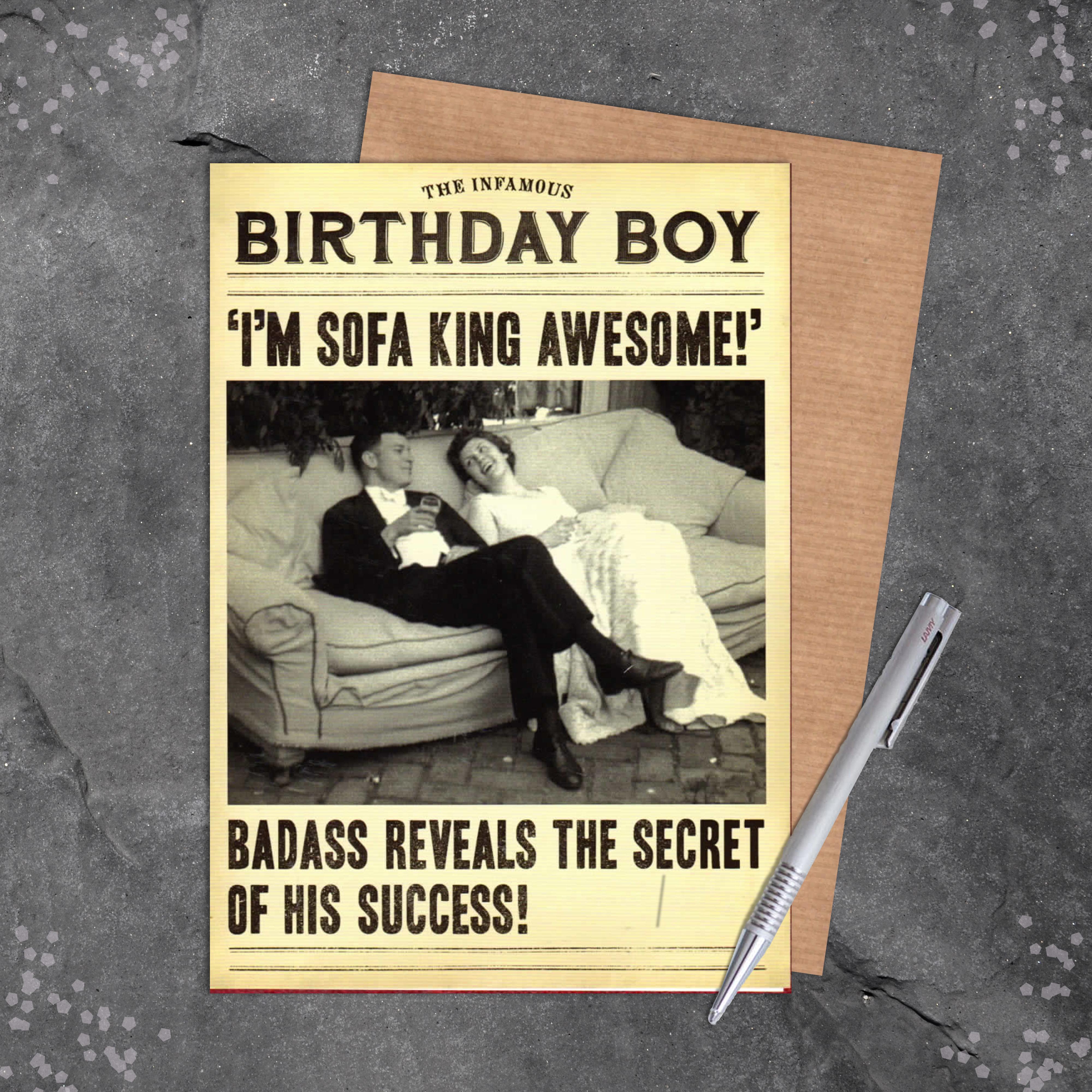 Birthday Boy Funny Birthday Card Sitting On A Display Shelf