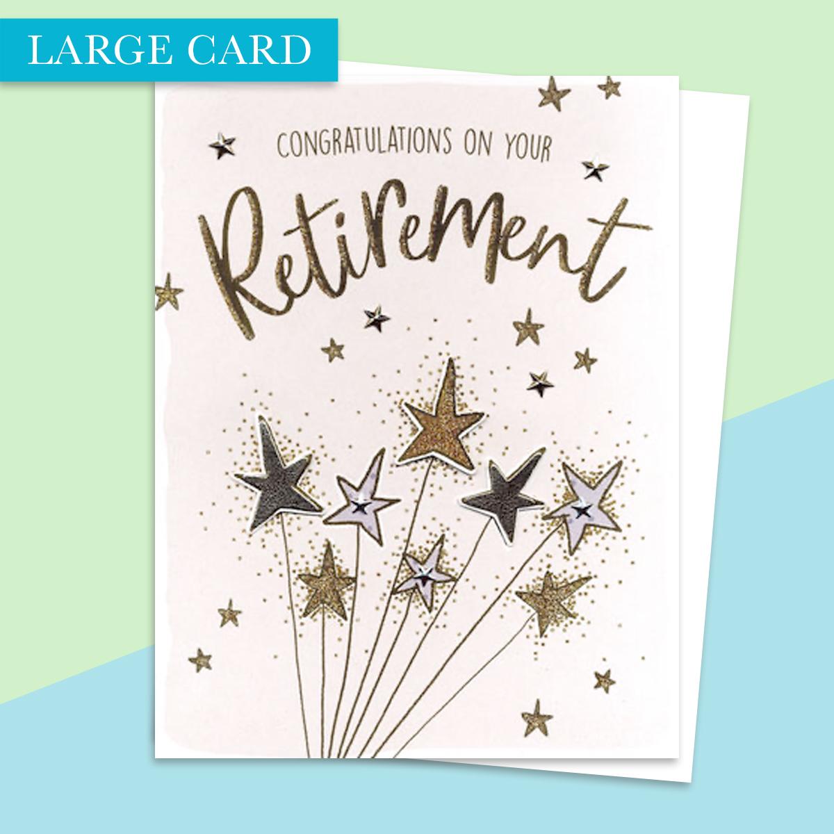 Retirement Large Card Alongside Its White Envelope
