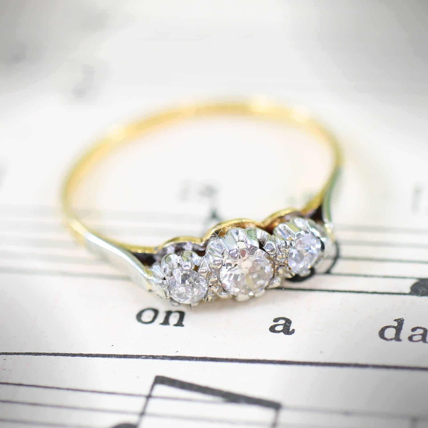 Pre-Owned Stone 18ct Platinum Diamond Ring Vintage Carat