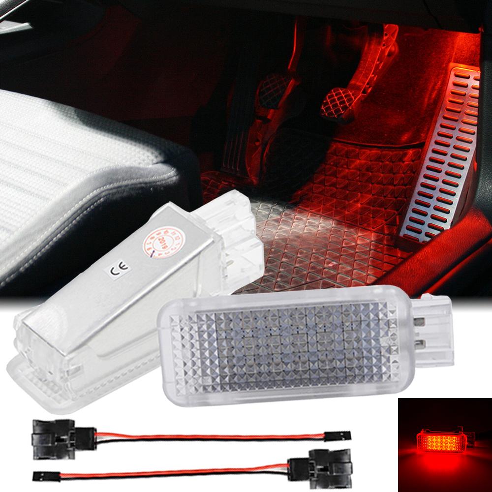 2x suitable for Audi A1 A2 A3 A4 A5 A6 A7 footroom lighting LED modules red  RGB