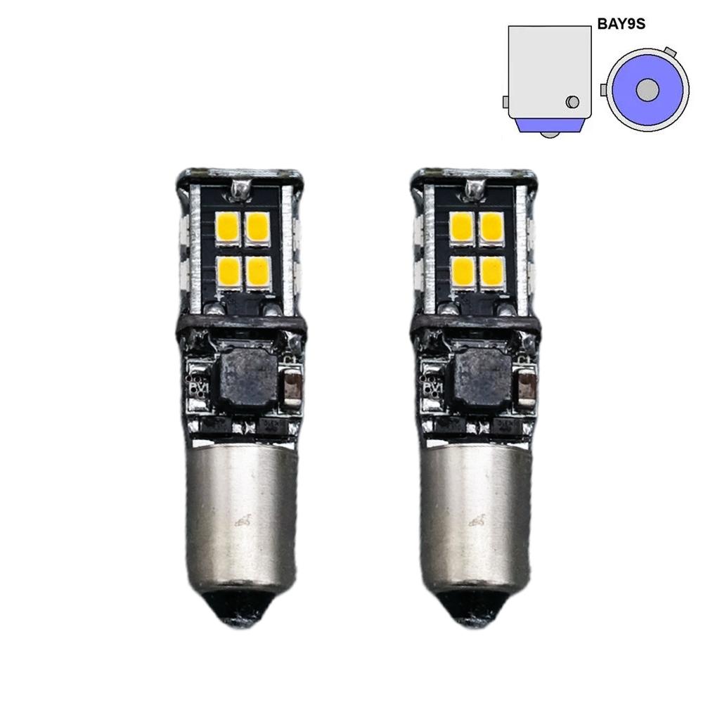 (2) Canbus Error Free H21W BAY9s LED Replacement Bulbs For Position Parking  Lights or Backup Reversing Brake Turn Signal Lights