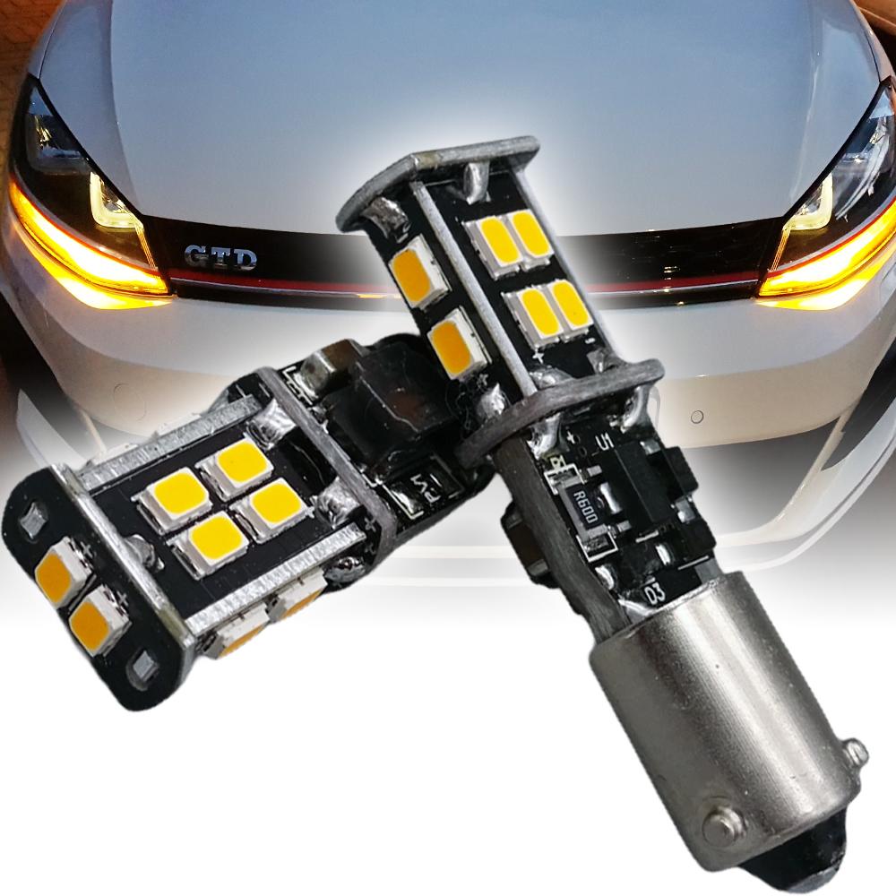 2x H21W BAY9s Canbus Amber LED Turn Signal Driving Light Bulb Lamp DRL  Yellow