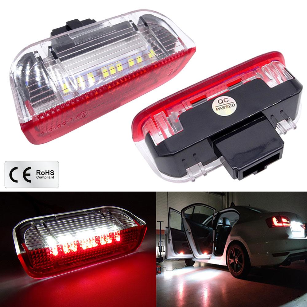 For Skoda Superb 2x 18 LED Door Welcome Puddle Light Units White Red