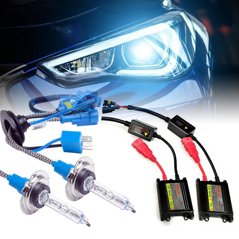 H7 35W AC HID Xenon Conversion Slim Kit 6000K Quality Metal Bulbs